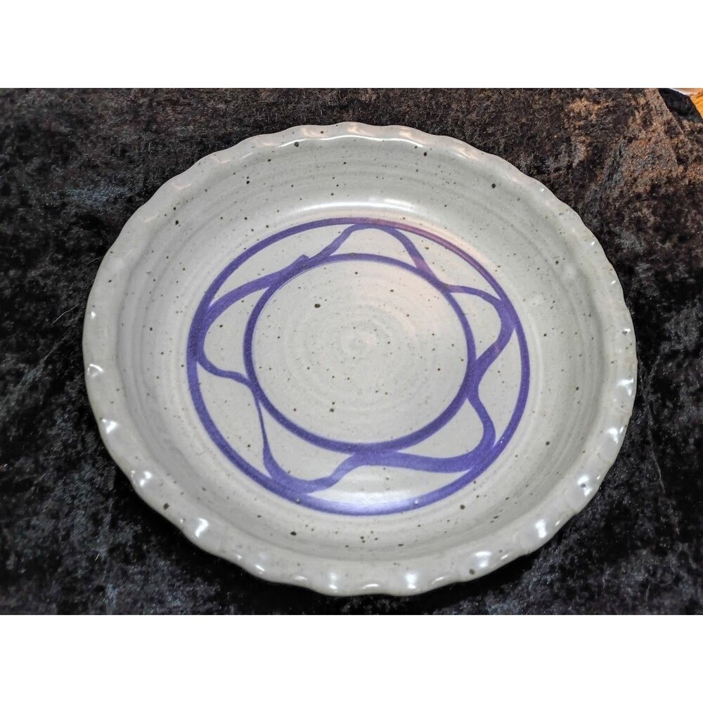 Down to Earth Pottery Pie Plate 10" Luke 1:53 Handmade Colorado Scripture Dish